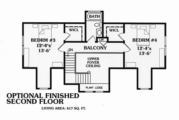 Country Floor Plan - Upper Floor Plan #456-11