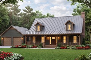 Architectural House Design - Exterior - Front Elevation for Country House Plan #406-229 - 3 bed, 2.5 bath