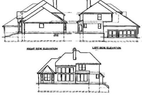 Exterior - Rear Elevation for European House Plan #67-412 - 4 bed, 3.5 bath