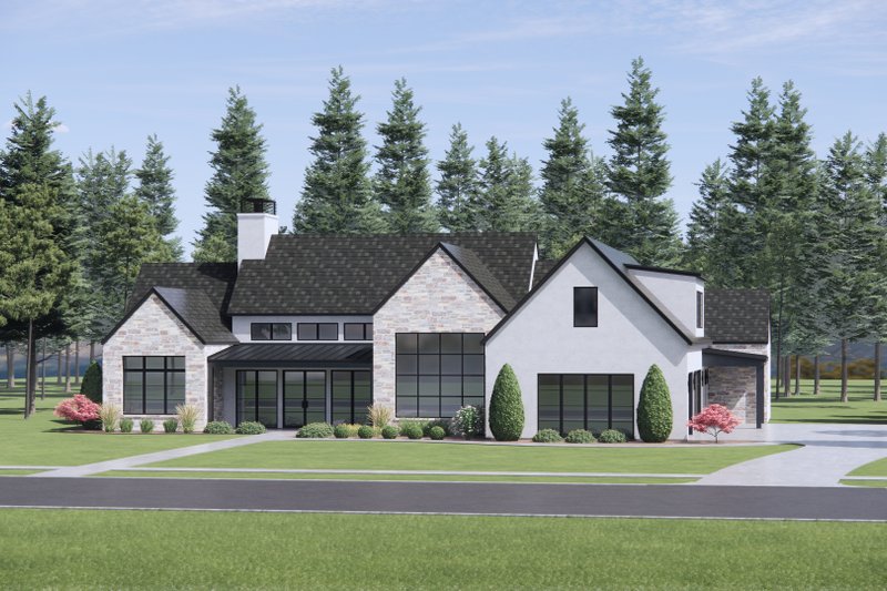 House Design - Exterior - Front Elevation 5 for Modern House Plan #1096-28 - 4 bed, 4.5 bath