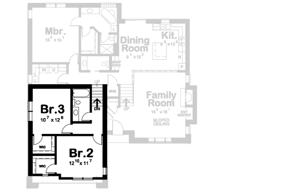 Architectural House Design - Traditional Floor Plan - Upper Floor Plan #20-1535