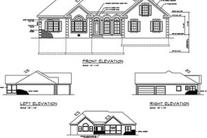 Exterior - Rear Elevation for Southern House Plan #56-236 - 3 bed, 2.5 bath