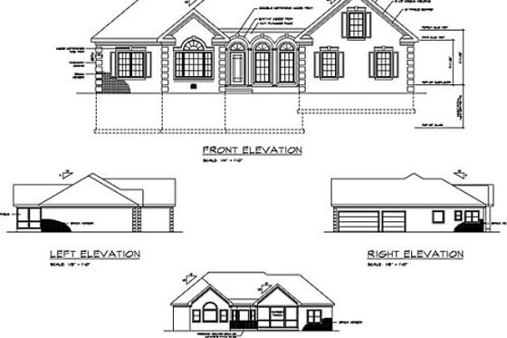 Exterior - Rear Elevation for Southern House Plan #56-236 - 3 bed, 2.5 bath