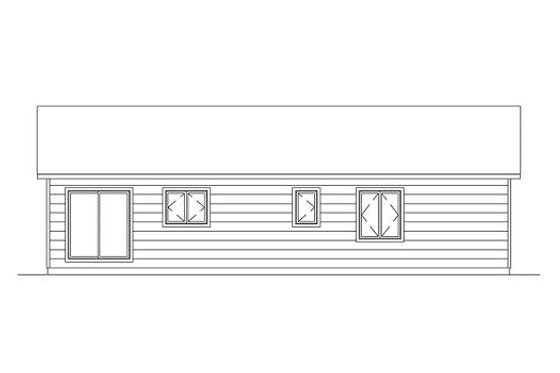Exterior - Rear Elevation for Ranch House Plan #57-233 - 3 bed, 2 bath