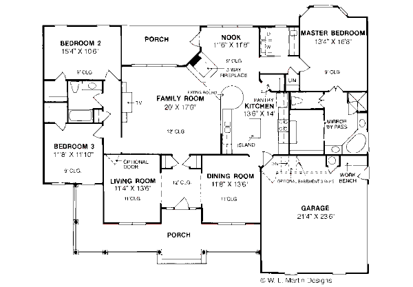Dream House Plan - Country Floor Plan - Main Floor Plan #20-199