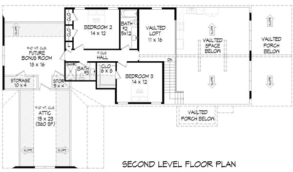 Home Plan - Floor Plan - Upper Floor for Country House Plan #932-1452 - 3 bed, 3.5 bath