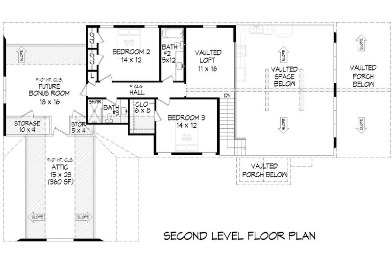 Home Plan - Floor Plan - Upper Floor for Country House Plan #932-1452 - 3 bed, 3.5 bath