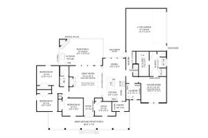Floor Plan - Main Floor for Farmhouse House Plan #1074-31 - 4 bed, 2.5 bath