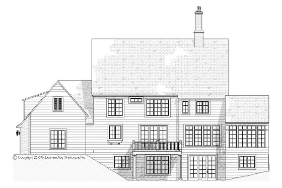 Exterior - Rear Elevation for Traditional House Plan #901-30 - 4 bed, 3.5 bath
