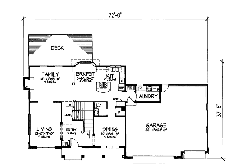 Home Plan - Floor Plan - Main Floor for Country House Plan #320-546 - 4 bed, 3.5 bath