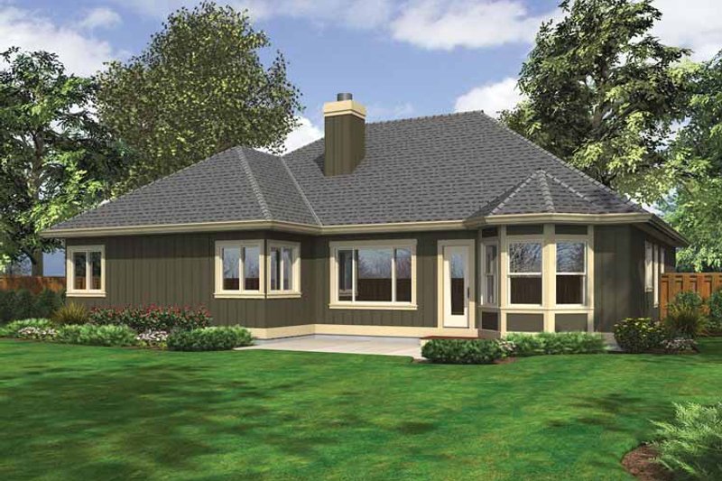 Home Plan - Exterior - Rear Elevation for Ranch House Plan #132-535 - 3 bed, 2 bath