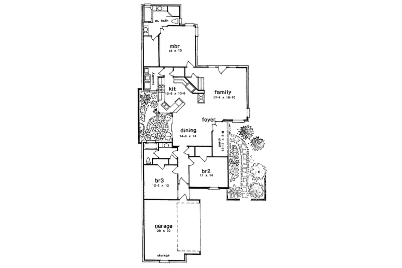 Home Plan - Floor Plan - Main Floor for Country House Plan #301-146 - 3 bed, 2 bath