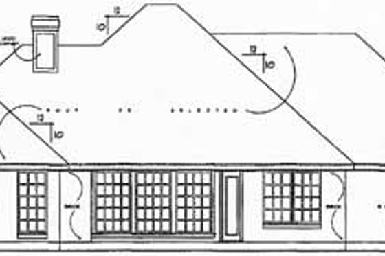 Exterior - Rear Elevation for European House Plan #40-170 - 3 bed, 2 bath