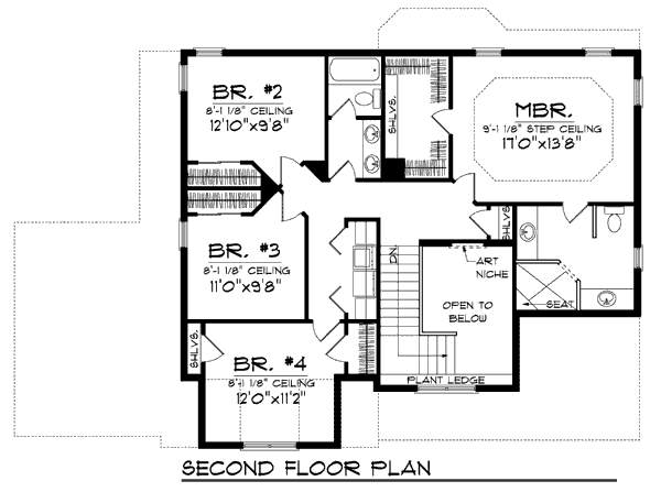 Home Plan - Bungalow Floor Plan - Upper Floor Plan #70-935