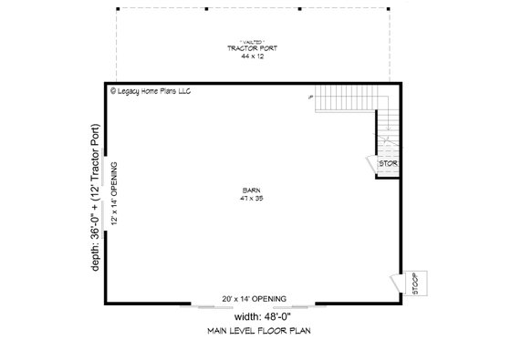 Floor Plan - Main Floor for Country House Plan #932-379, 0 bath