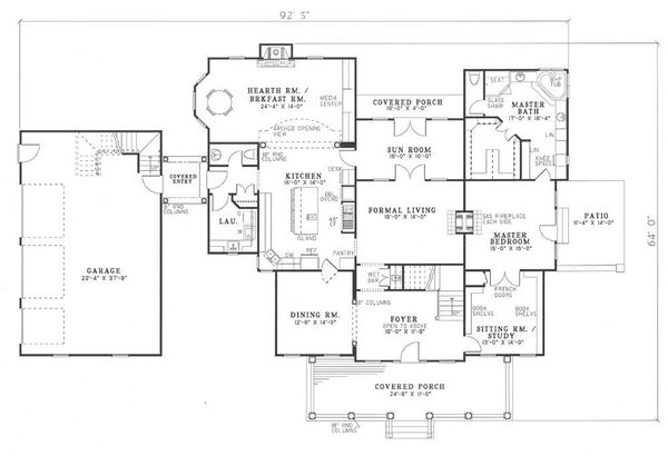 Traditional Floor Plan - Main Floor Plan #17-225