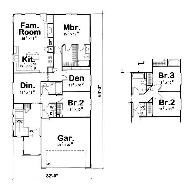 European Floor Plan - Main Floor Plan #20-2147