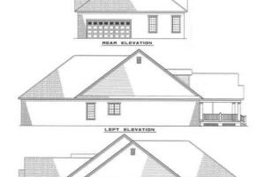 Exterior - Rear Elevation for Country House Plan #17-1024 - 3 bed, 2 bath
