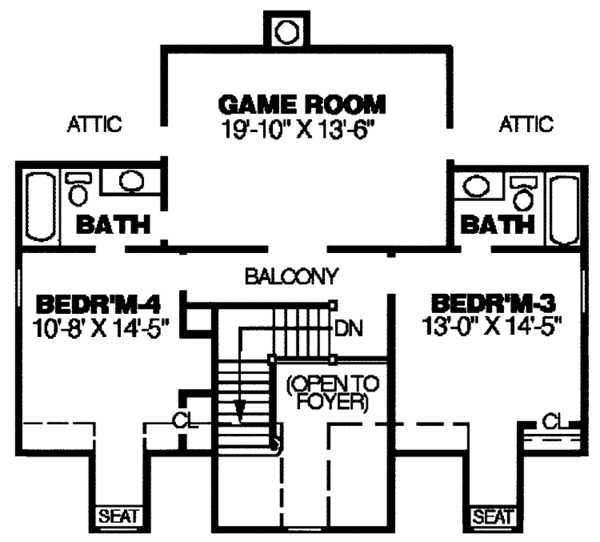 Home Plan - Country Floor Plan - Upper Floor Plan #34-259