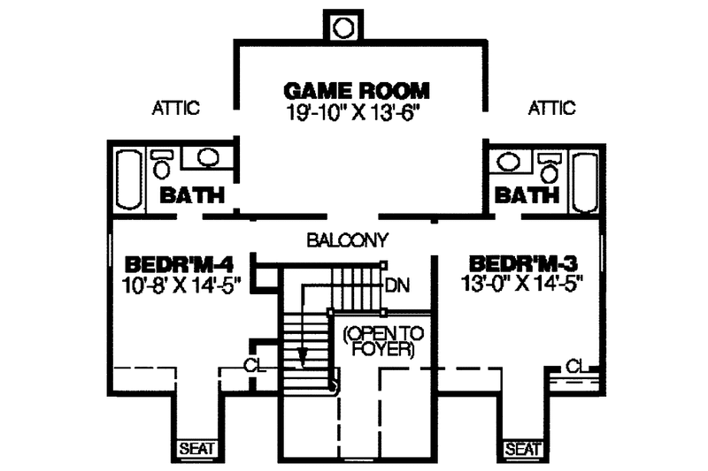 Home Plan - Floor Plan - Upper Floor for Country House Plan #34-259 - 4 bed, 4 bath