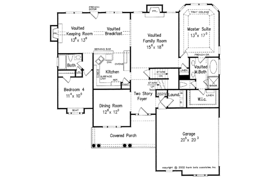 Floor Plan - Main Floor for Colonial House Plan #927-886 - 4 bed, 3 bath
