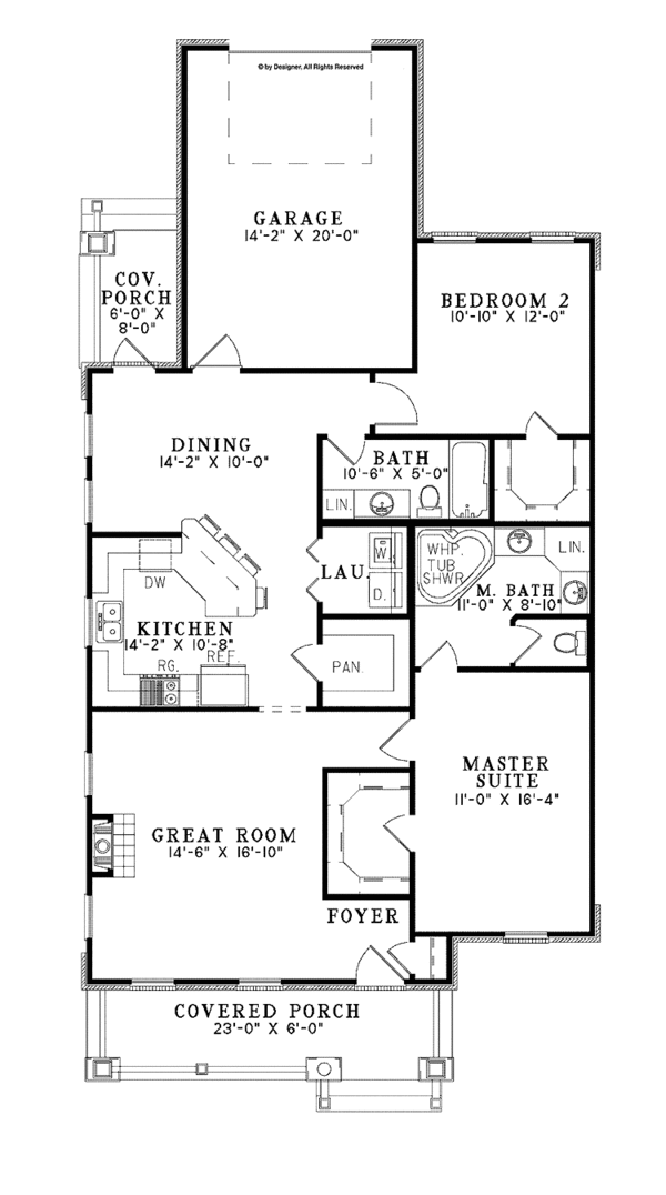 Dream House Plan - Craftsman Floor Plan - Main Floor Plan #17-3361