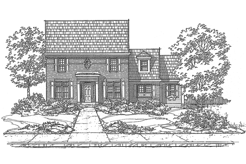 Home Plan - Exterior - Front Elevation 3 for Colonial House Plan #320-928 - 4 bed, 3.5 bath