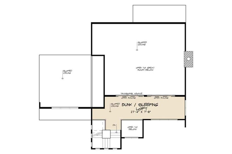 Architectural House Design - Floor Plan - Upper Floor for Contemporary House Plan #17-3384 - 2 bed, 2 bath