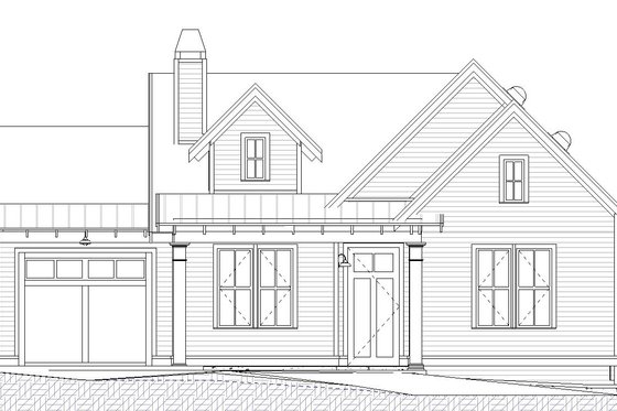 Exterior - Front Elevation 3 for Traditional House Plan #895-130 - 1 bed, 1.5 bath