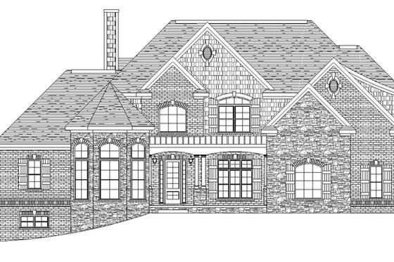 Exterior - Front Elevation 8 for European House Plan #1057-2 - 4 bed, 3.5 bath