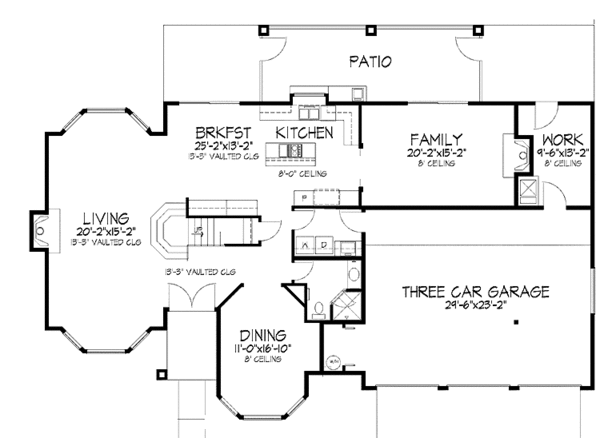Dream House Plan - Mediterranean Floor Plan - Main Floor Plan #320-978