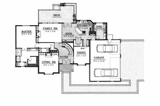 Floor Plan - Main Floor for European House Plan #87-206 - 5 bed, 3.5 bath