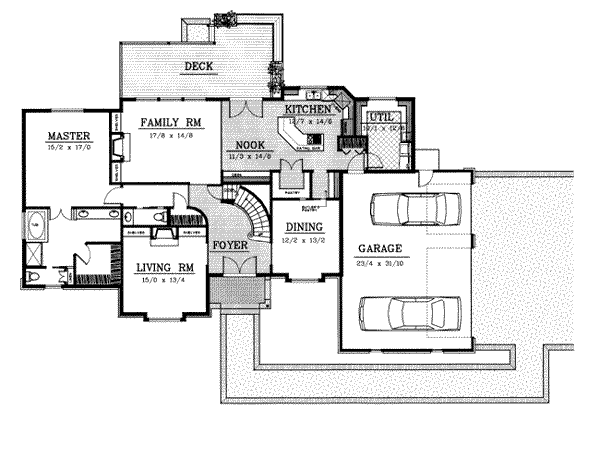 House Design - European Floor Plan - Main Floor Plan #87-206