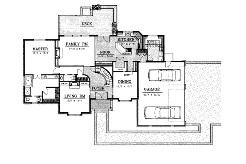 Home Plan - Floor Plan - Main Floor for European House Plan #87-206 - 5 bed, 3.5 bath