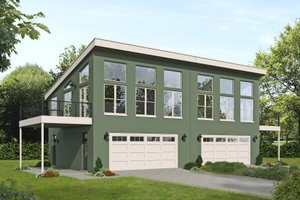 Modern Exterior - Front Elevation Plan #932-598