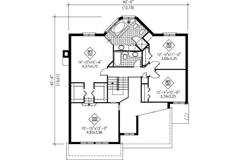 Dream House Plan - Floor Plan - Upper Floor House Plan #25-2229 - 3 bed, 2.5 bath