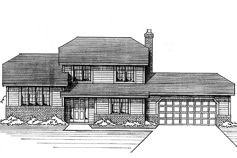 Architectural House Design - Exterior - Front Elevation 3 for Contemporary House Plan #51-697 - 3 bed, 2.5 bath