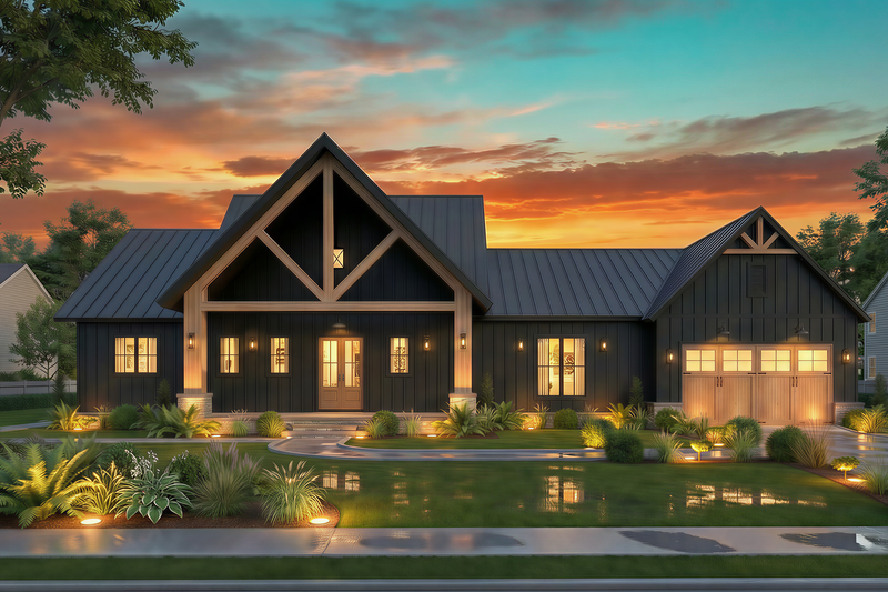Dream House Plan - Exterior - Front Elevation 2 for Farmhouse House Plan #119-476 - 3 bed, 2.5 bath