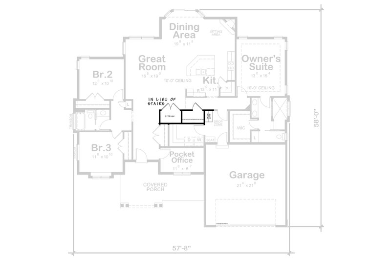 Home Plan - Floor Plan - Other Floor for Craftsman House Plan #20-2329 - 3 bed, 2 bath
