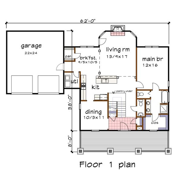 Architectural House Design - Craftsman Floor Plan - Main Floor Plan #79-259