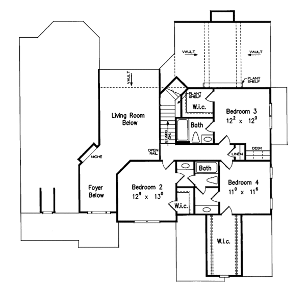 House Design - Colonial Floor Plan - Upper Floor Plan #927-558