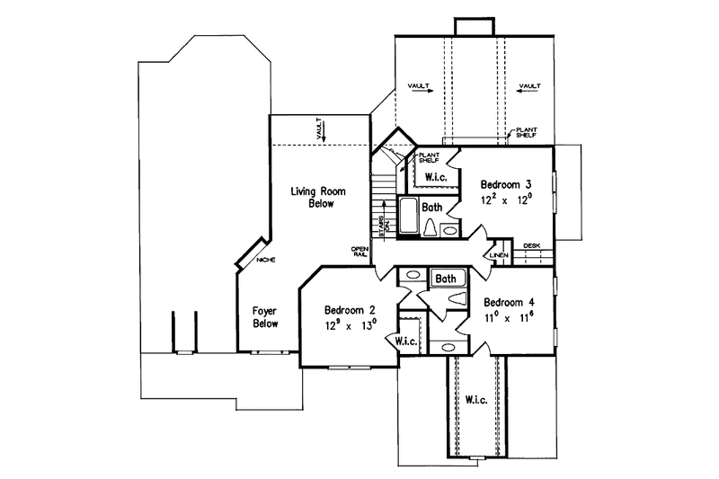Home Plan - Floor Plan - Upper Floor for Colonial House Plan #927-558 - 4 bed, 3.5 bath