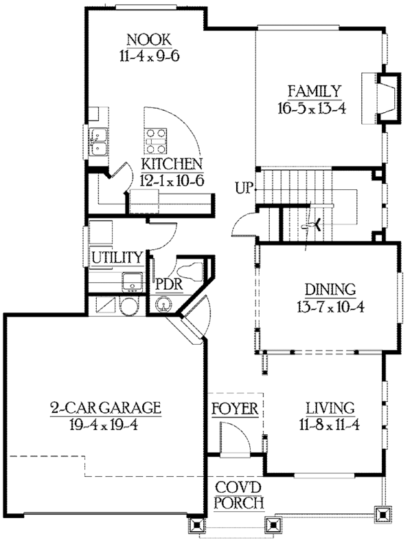 Home Plan - Craftsman Floor Plan - Main Floor Plan #132-362