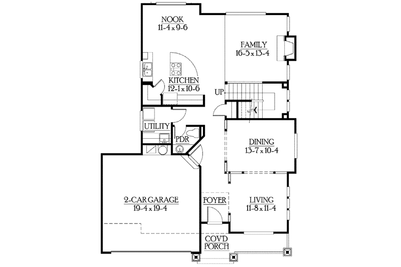 Dream House Plan - Floor Plan - Main Floor for Craftsman House Plan #132-362 - 4 bed, 2.5 bath