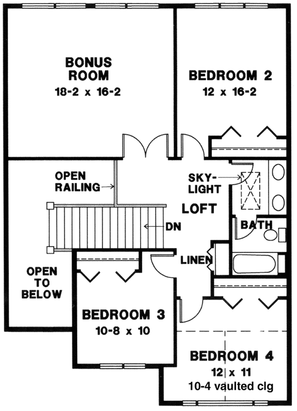 House Plan Design - European Floor Plan - Upper Floor Plan #966-74