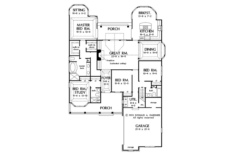 Architectural House Design - Floor Plan - Main Floor for Country House Plan #929-751 - 4 bed, 3 bath