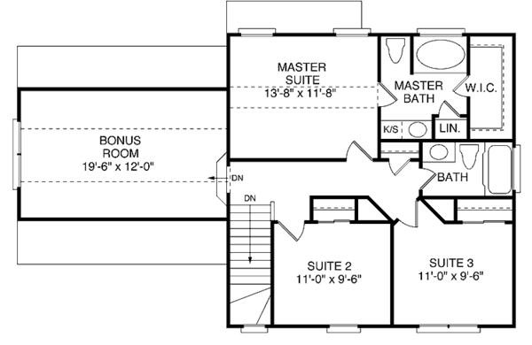 House Plan Design - Colonial Floor Plan - Upper Floor Plan #453-267