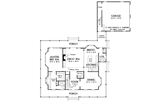 Floor Plan - Main Floor for Victorian House Plan #929-469 - 3 bed, 3.5 bath