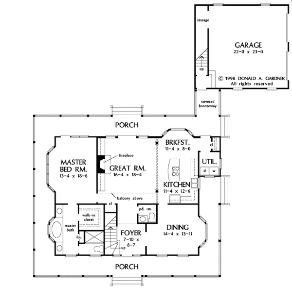 Dream House Plan - Victorian Floor Plan - Main Floor Plan #929-469