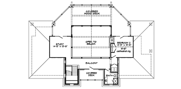 Architectural House Design - Country Floor Plan - Upper Floor Plan #140-182